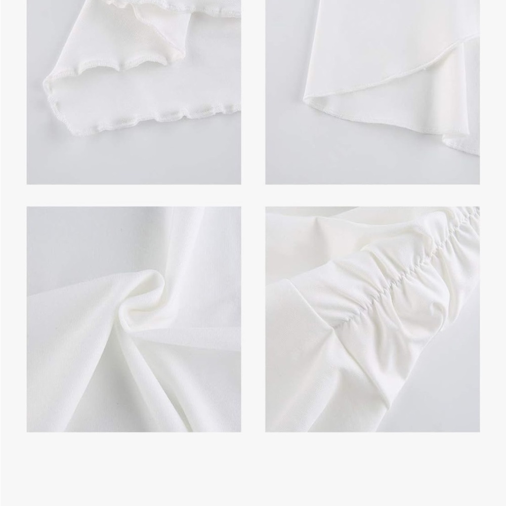 White Ruched Mini Skirt - Picture 4 of 4